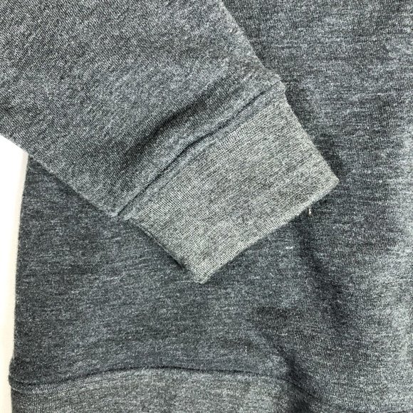 Orvis Men's XL Pullover Sweater Quarter Zip Snap Button Cotton Gray Solid H43 - Picture 4 of 5